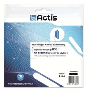 Actis KH-655BKR tusz czarny do drukarki HP (zamiennik HP 655 CZ109AE) Standard