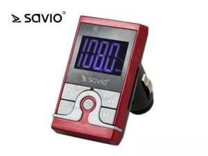 Savio Transmiter FM TR-08 AUX,USB SD czerwony