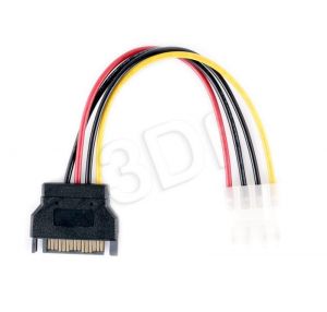 Kabel zasilający Delock ( 15 pin - Molex 4 pin F-F 0,12m czarny )