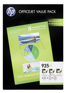 HP Tusz HP935XL=F6U78AE, Zestaw CMY, C2P24AE+C2P25AE+C2P26AE+50 ark. papier HP All-in-One Printing/A