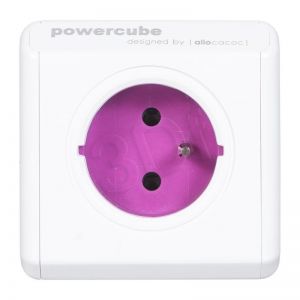 Allocacoc Rozgałęźnik PowerCube ReWirable USB (4szt. gniazd biało-fioletowy)