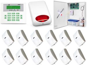 zestaw alarmowy satel integra 64 lcd, 12 czujek, sygnalizator zewnętrzny - możliwość montażu - zadzw