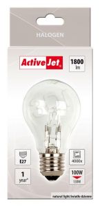 Activejet żarówka halogenowa AJE-H10027B (standardowa 1800lm 100W E27 światło dzienne)