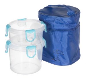 Zestaw pojemników na żywność w torbie termicznej (680ml i 350ml)