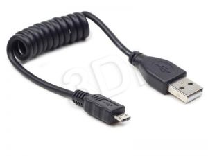 Kabel Gembird ( micro USB - USB M-M 0.6m czarny spiralny )