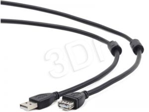 GEMBIRD PRZEDŁUŻACZ KABLA USB 2.0 AM - AF 3.0 M + 2 RDZENIE FERRYTOWE