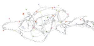 Activejet Lampki choinkowe AJE-CHAIN100 (100 LED multikolor RGB 10m) biały przewód