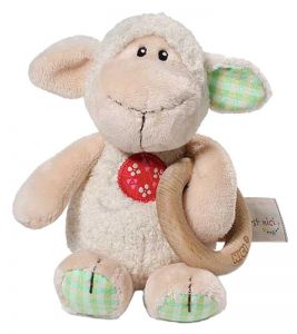 NICI Chwytak Owca Monny 15cm z Drewnianym Piescinieniem 37881