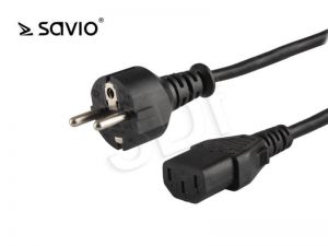 Kabel Savio CL-89 ( IEC C13 - C - F Schuko F-M PVC 1,8m czarny )