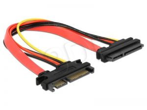 Kabel Delock ( SATA 22 pin F-M 0.2m czerwony )