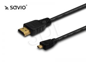 Kabel HDMI Savio CL-39 ( HDMI A - MicroHDMI D M-M PVC 1,0m czarny )