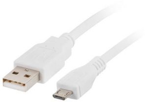 kabel usb micro am - mbm5p 2.0 biały 30cm - możliwość montażu - zadzwoń: 34 333 57 04 - 37 sklepów w