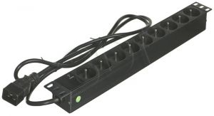ALANTEC Listwa zasilająca przepięciowa PZ09UC20 (9szt. gniazd czarna 1,8m)