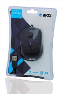 I-Box Mysz przewodowa optyczna Sparrow 1600dpi czarny
