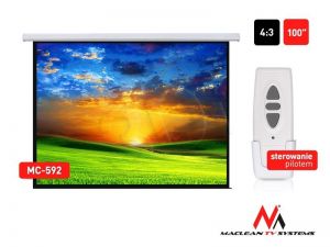Maclean ekran projekcyjny MC-592 (sufitowy,ścienny rozwijany elektrycznie 200x150cm)