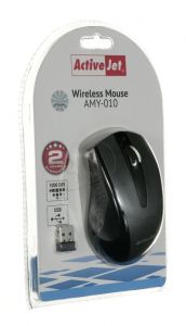 Activejet Mysz bezprzewodowa optyczna AMY-010 1000dpi czarno-szara
