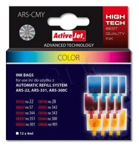 ActiveJet woreczek z trójkolorowy tuszem ARS-CMY 12x4ml