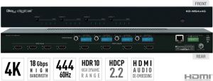 key digital matryca hdmi 4k/18g z niezależnym przełączaniem audio kd-ms4x4g - możliwość montażu - za