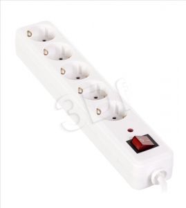 Surge protector 1.5M 5 SOCKETS Schucko WHITE