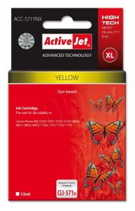 ActiveJet ACC-571YNX tusz żółty do drukarki Canon (zamiennik Canon CLI-571Y XL) Supreme/ chip