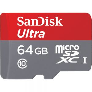 karta pamięci sandisk ultra microsdxc 64gb 100mb/s a1 cl.10 uhs-i + adapter - możliwość montażu - za