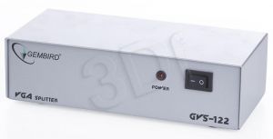 Splitter Gembird GVS-122 ( wejścia: 1 x VGA D-Sub (F) wyjśćia: 2 x VGA D-Sub (F) 2048x1536pix )