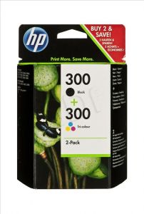 HP Tusz HP300+HP300=CN637EE, Zestaw Bk+Kolor, CC640EE+CC643EE