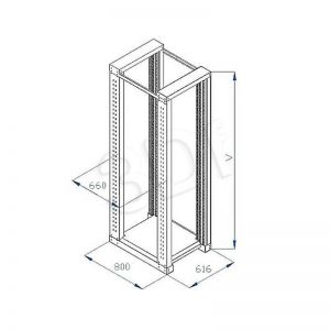 Rama rack Triton RSX-27-XD8 (27U podwójna 19\ 800mm jasno-szary (RAL 7035))