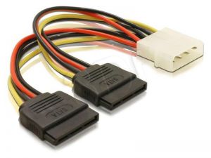 DELOCK KABEL MOLEX(M) - 2X SATA(F) 15PIN