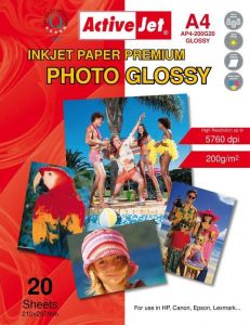 Papier fotograficzny błyszczący Activejet A4 20szt. 200g/m2