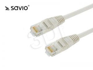 Patchcord UTP Savio CLA-03 ( RJ45 M-M kat.6 duplex PVC 5m drut szary )