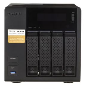 Serwer NAS QNAP TS-453A-8G (Tower HDD 4szt. Pamięć RAM 8GB Intel Celeron N3150 1.6GHz quad-core)
