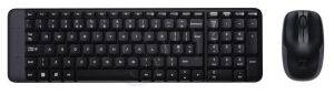 Logitech Zestaw bezprzewodowy klawiatura i mysz laserowa MK220 czarny