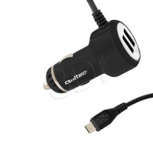 Qoltec Ładowarka samochodowa 50028.20.5W 5V 4.1A 2XUSB + KABEL MICRO USB 20,5W