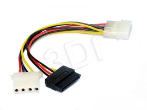 Kabel zasilający Gembird ( SATA M + Molex F - Molex M czarny )