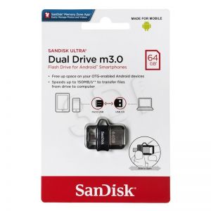 Sandisk Flashdrive Ultra Dual Drive M3.0 64GB USB 3.0 szary