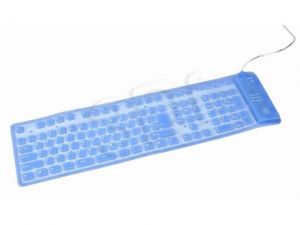 Klawiatura silikonowa Gembird przewodowa ( niebieska Podświetlenie USB i PS/2 )