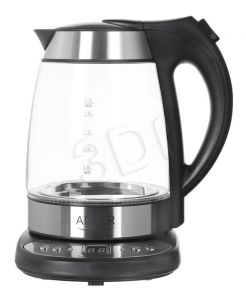 Czajnik elektryczny Adler AD 1247 (1,7l 2600W inox, czarny, transparentny)