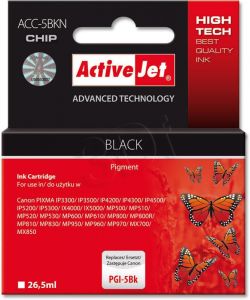 ActiveJet ACC-5BN tusz czarny do drukarki Canon (zamiennik Canon PGI-5BK ) Supreme/ chip