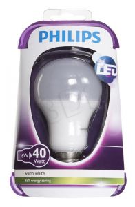 Philips żarówka LED 8718696490884 (tradycyjna żarówka 470lm 6W E27 ciepła biel)