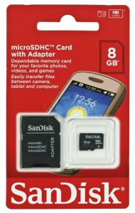 Sandisk micro SDHC SDSDQM-008G-B35A 8GB Class 4 + ADAPTER microSD-SD
