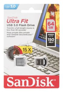 Sandisk Flashdrive Ultra Fit 64GB USB 3.0 srebrny