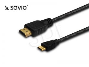 Kabel HDMI Savio CL-09 ( HDMI A - Mini HDMI C M-M PVC 1,5m czarny )