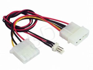 Kabel zasilający Gembird ( HDD - HDD - 3 pin F-M 0.15m czerwony )