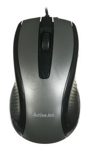Activejet Mysz przewodowa optyczna AMY-012 1000dpi czarno-srebrny