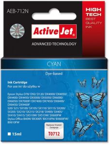 ActiveJet AEB-712N tusz cyan do drukarki Epson (zamiennik Epson T0712) Supreme