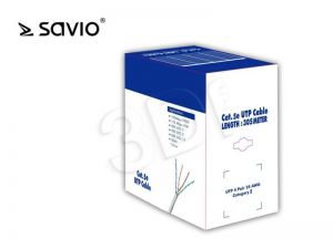 Patchcord UTP Savio CLA-05 ( kat.5e duplex PVC 305m drut szary )