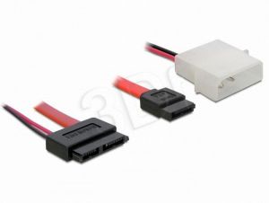 Kabel zasilający Gembird ( SATA Slimline - Sata Data + Molex 0,3m czerwony )